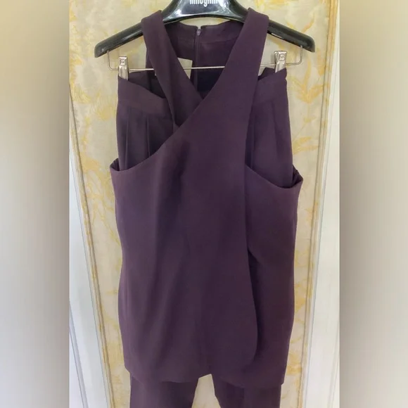 Travilla 3-Piece Eggplant Pantsuit - Picture 3 of 7